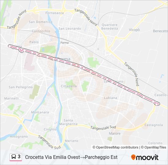 Percorso linea bus 3