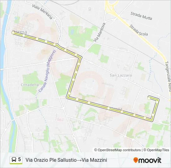 5 Bus Line Map