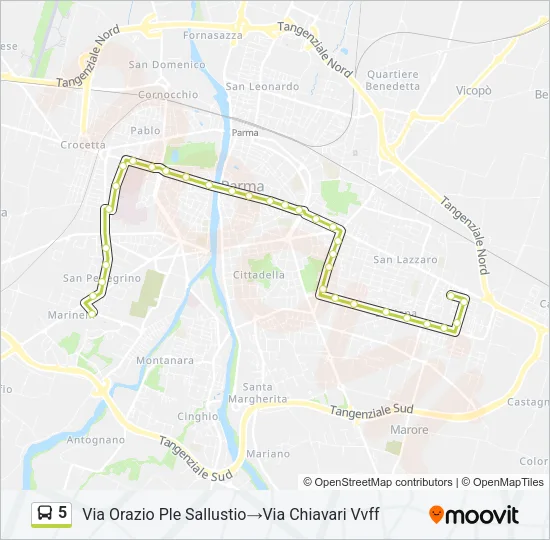 5 Bus Line Map