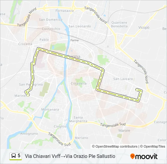 5 Bus Line Map