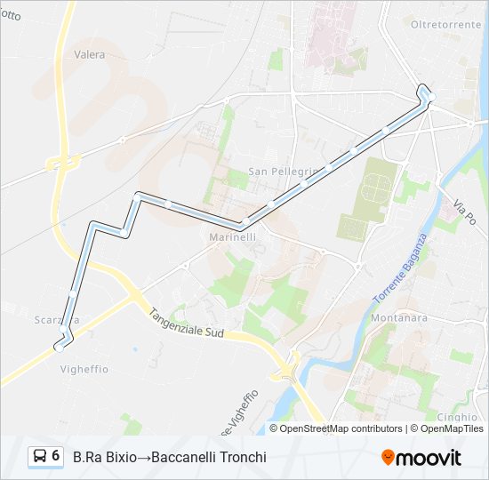 Percorso linea bus 6