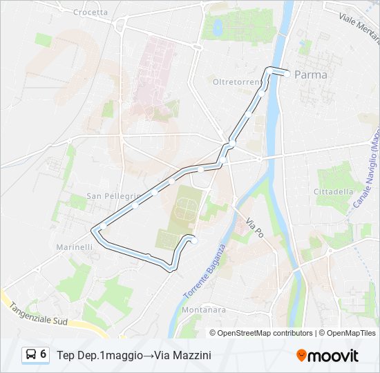 Percorso linea bus 6