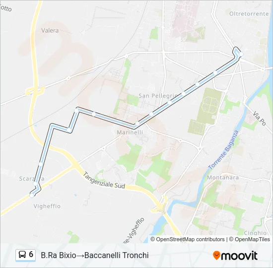 6 Bus Line Map