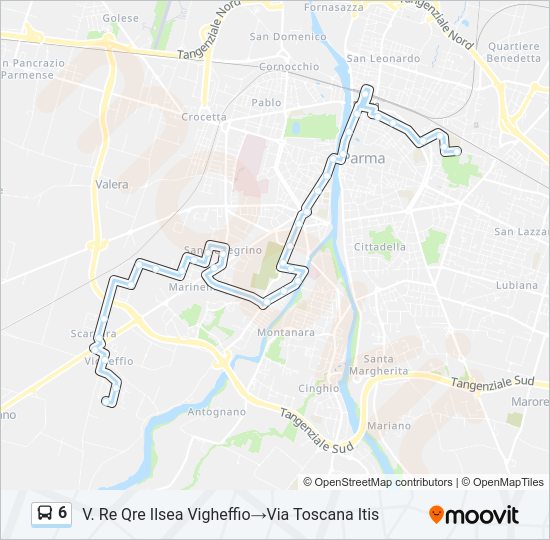 Percorso linea bus 6