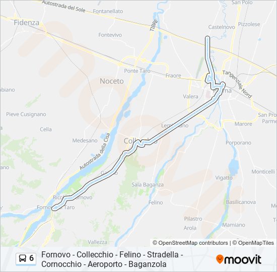 6 bus Line Map