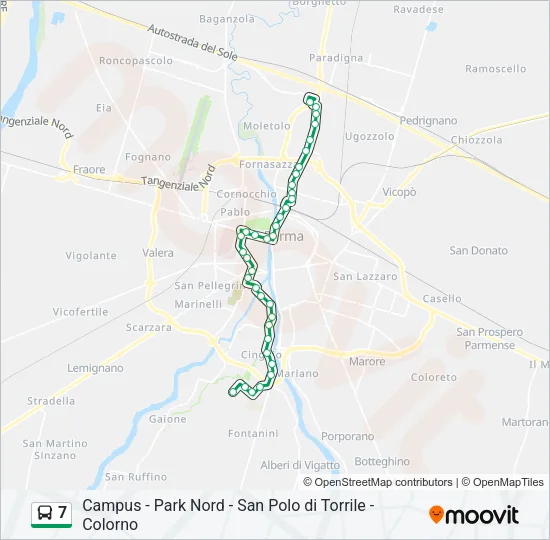 7 Bus Line Map