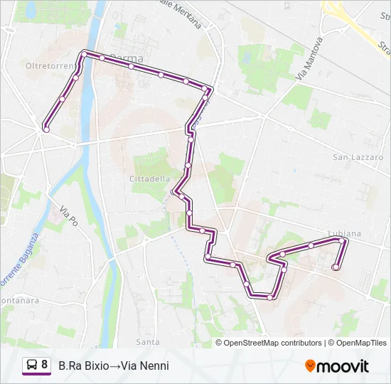8 Bus Line Map