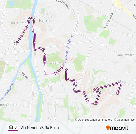 8 Bus Line Map