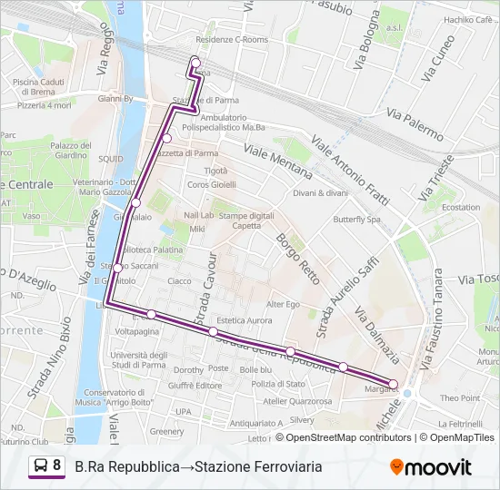 8 Bus Line Map