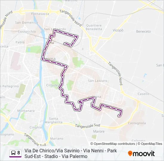 8 Bus Line Map