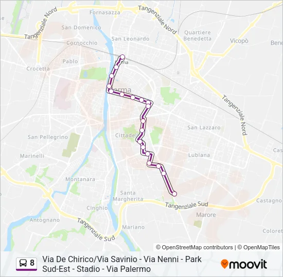 8 Bus Line Map