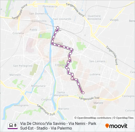 8 Bus Line Map