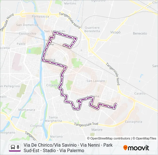8 Bus Line Map