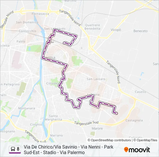 8 Bus Line Map