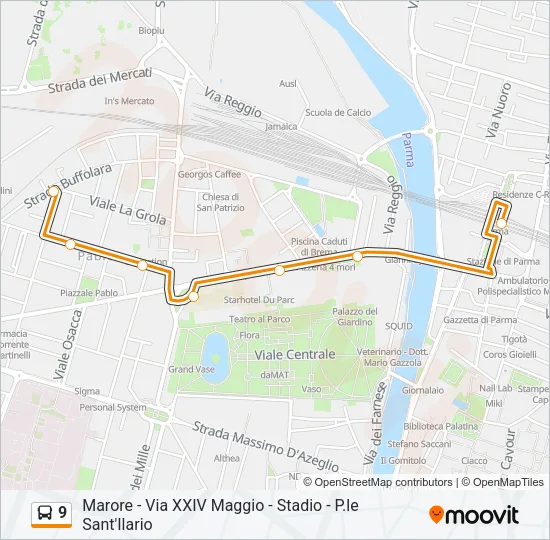 9 Bus Line Map