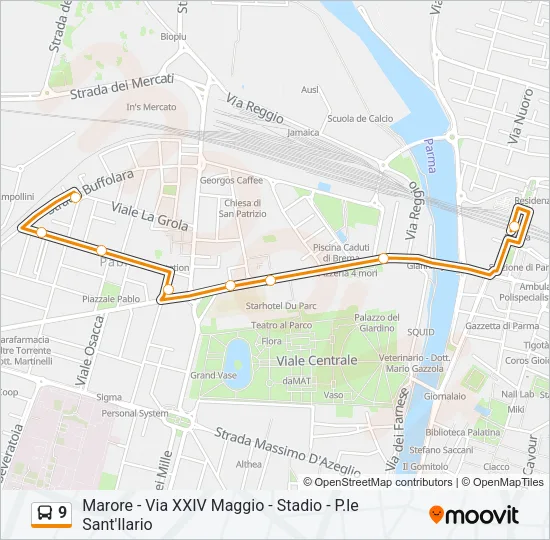 9 Bus Line Map