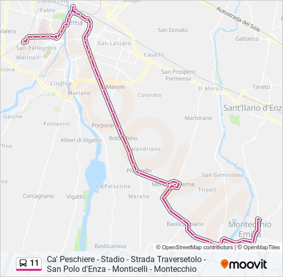 11 bus Line Map