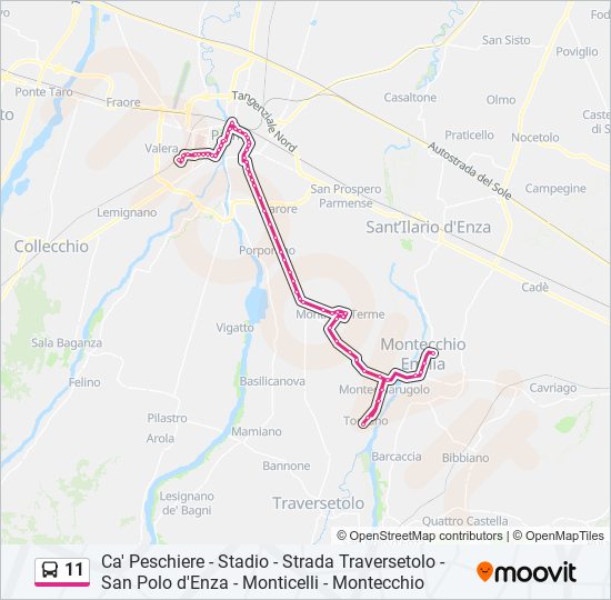 11 bus Line Map