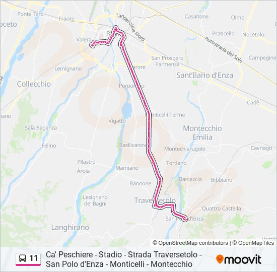 11 bus Line Map