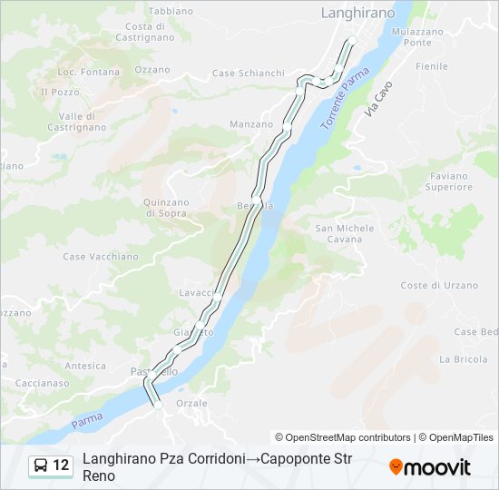 Percorso linea bus 12