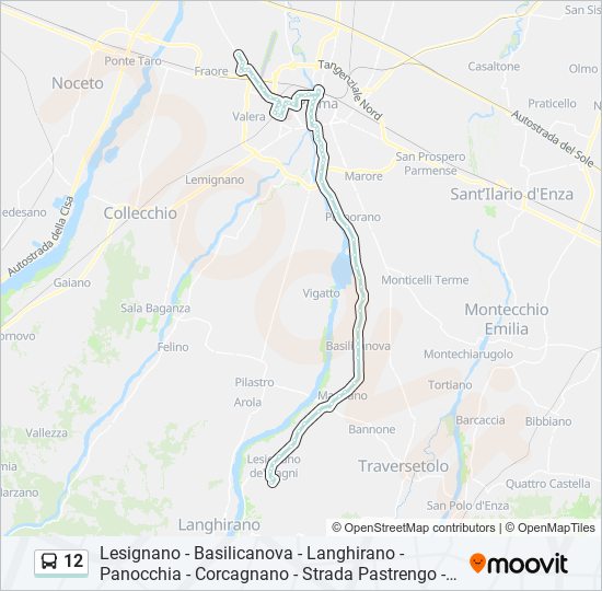 Percorso linea bus 12