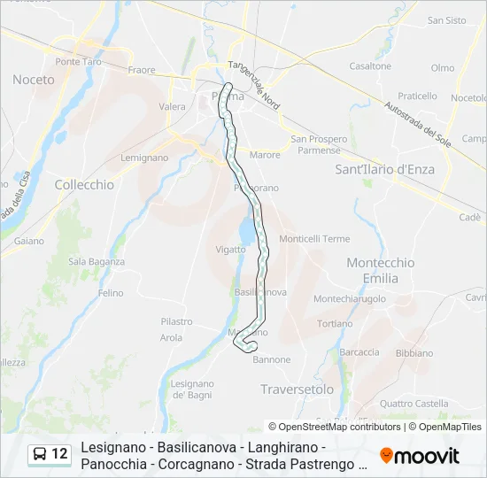 12 Bus Line Map