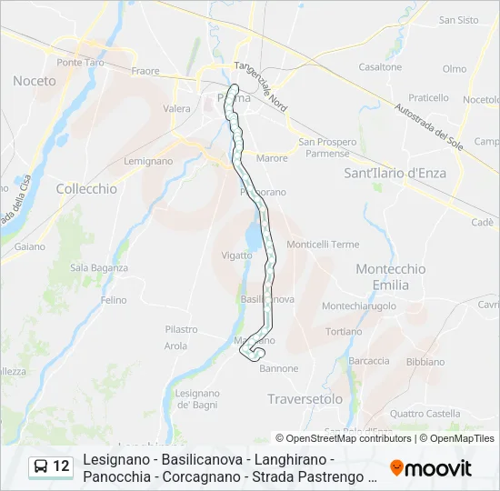12 Bus Line Map
