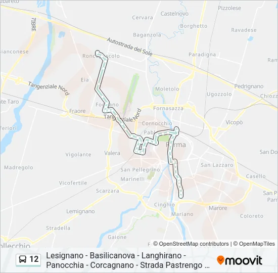 12 Bus Line Map