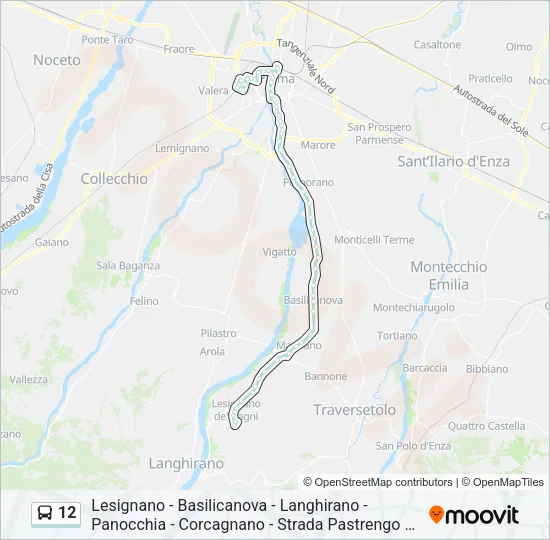 12 Bus Line Map