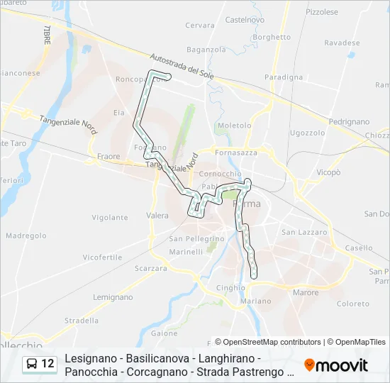 12 Bus Line Map