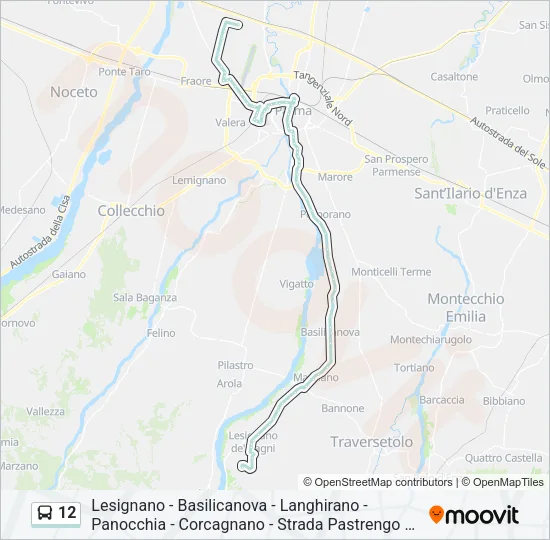 12 Bus Line Map