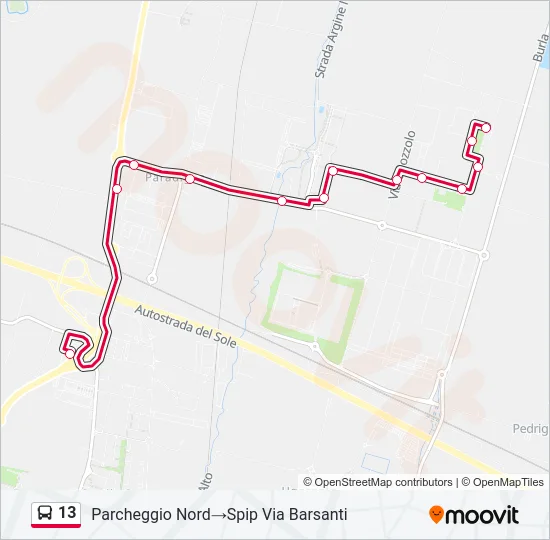 13 Bus Line Map