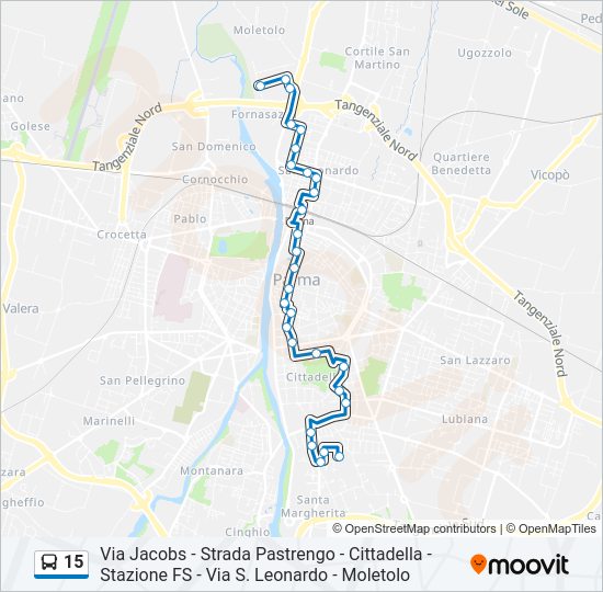 Percorso linea bus 15