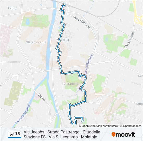 Percorso linea bus 15