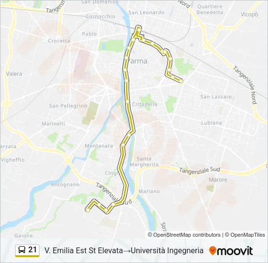 21 Bus Line Map