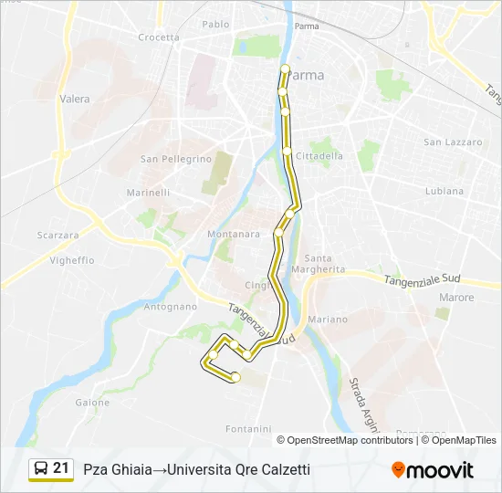 21 Bus Line Map