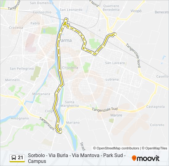 21 bus Line Map