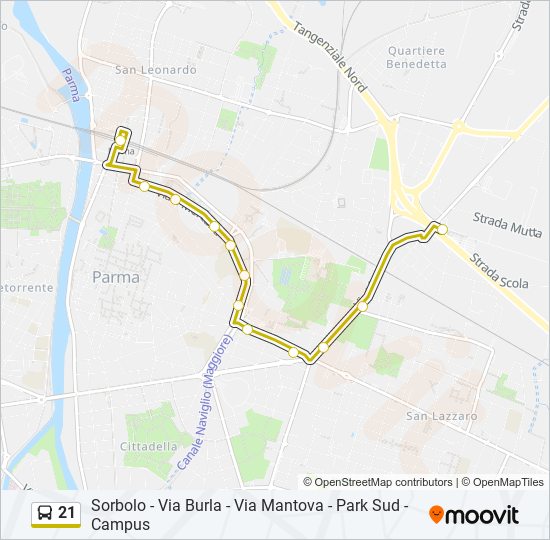 21 bus Line Map