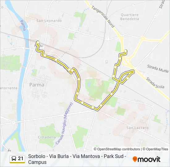 21 Bus Line Map
