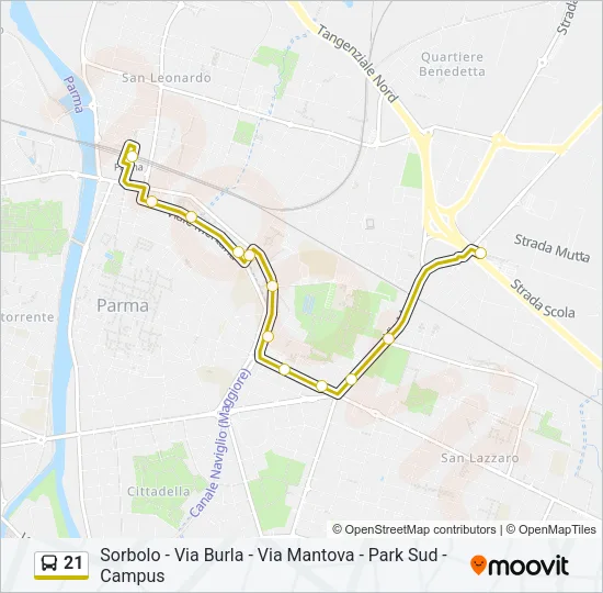 21 Bus Line Map