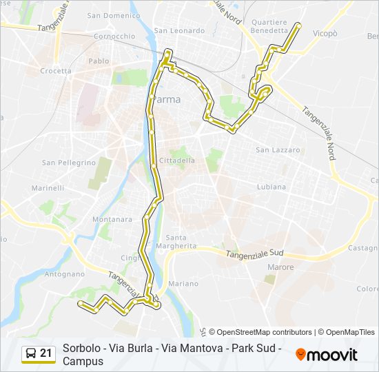 21 bus Line Map