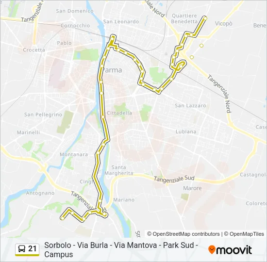 21 Bus Line Map