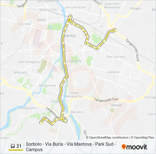 21 Bus Line Map