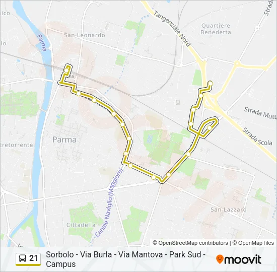21 Bus Line Map