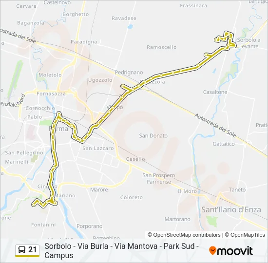 21 Bus Line Map