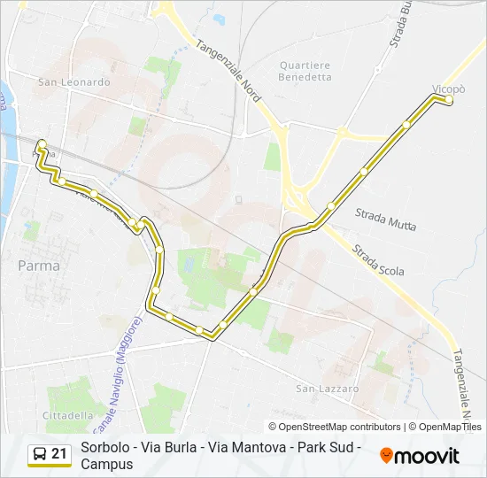 21 Bus Line Map