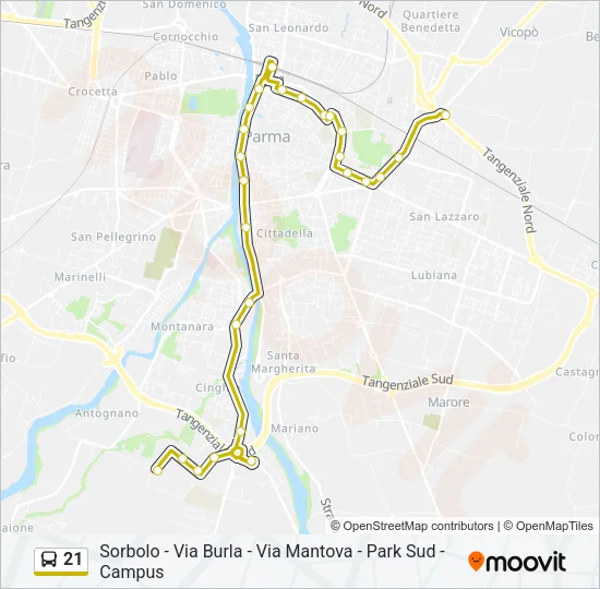 21 Bus Line Map