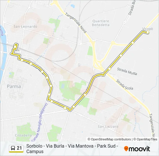 21 Bus Line Map