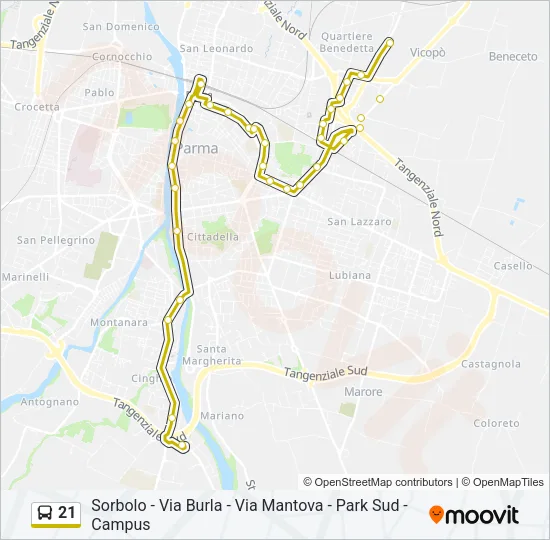 21 Bus Line Map