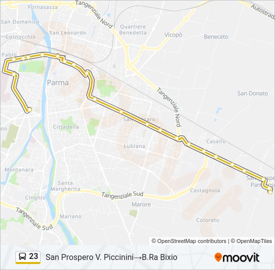 Percorso linea bus 23